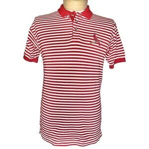 Vintage St. Louis Cardinals Embroidered StripedPolo Shirt